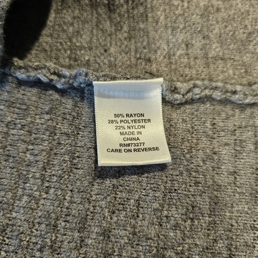 ELLE Black & Gray Open Front Long Color block Cardigan Sweater sz S - Picture 8 of 12